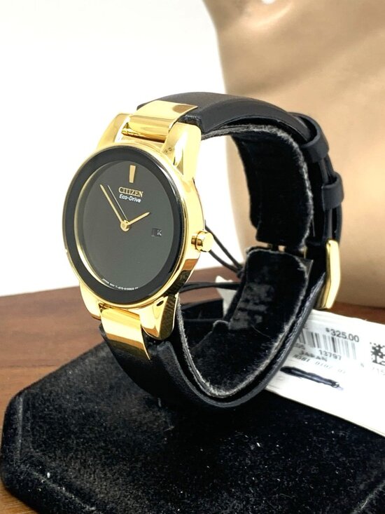 Citizen Women\'s Watch Eco-Drive Axiom GA1052-04E Gold Tone Case Black Dial 30mm main image 11